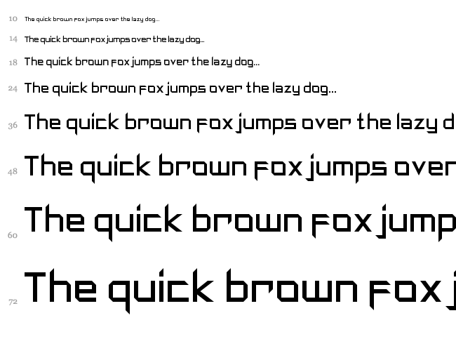Synthetic Sharps font waterfall